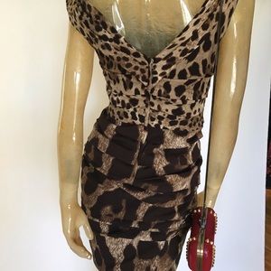 Dolce&Gabbana 100% silk rare sexy leopard dress 42